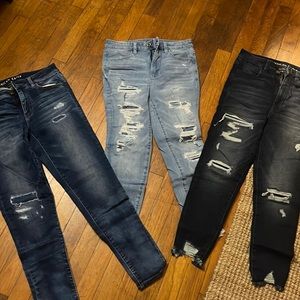 American Eagle patch work jeans size 6 short ✨BUNDLE✨ like new!